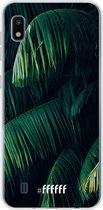 Samsung Galaxy A10 Hoesje Transparant TPU Case - Palm leaves dark #ffffff