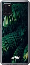6F hoesje - geschikt voor Samsung Galaxy A31 -  Transparant TPU Case - Palm Leaves Dark #ffffff
