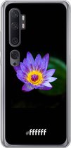 Xiaomi Mi Note 10 Hoesje Transparant TPU Case - Purple Flower in the Dark #ffffff