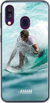 Samsung Galaxy A40 Hoesje Transparant TPU Case - Boy Surfing #ffffff