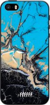 iPhone 5s Hoesje TPU Case - Blue meets Dark Marble #ffffff