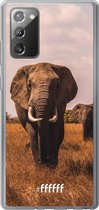 Samsung Galaxy Note 20 Hoesje Transparant TPU Case - Elephants #ffffff
