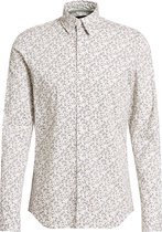 WE Fashion Heren slim fit overhemd met secret finish en bloemendessin