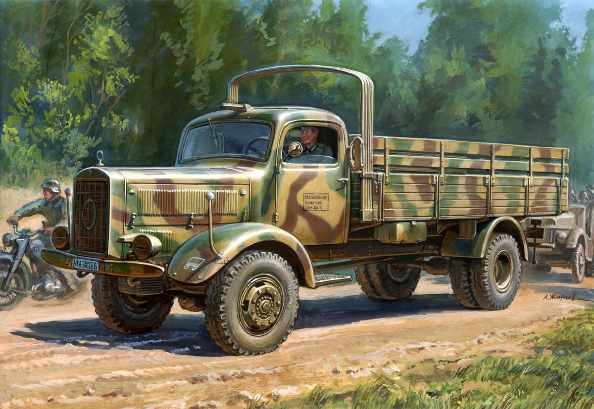 Zvezda Modelbouwpakket Militaire voertuigen - 3596 WWII German Heavy 4WD Cargo Truck L 4500 A - Schwerer Lkw 4,5 t Plastic - 1:35 - Modelbouw