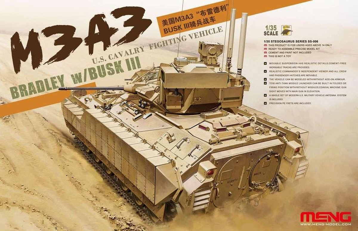 Meng Model Modelbouwpakket Militaire voertuigen - MENG SS006 US Cavalry Fighting Vehicle M3A3 Bradley w/Busk III Plastic - 1:35 - Modelbouw