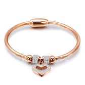 Amodi® Jewellery - Hart Beads Armband - Zirkonia - Hartje - Rosé Goudkleurig