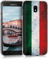 kwmobile telefoonhoesje voor Samsung Galaxy J5 (2017) DUOS - Hoesje voor smartphone in groen / wit / rood - Retro Vlag Italië design