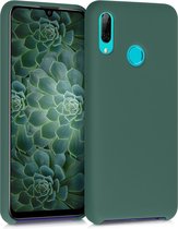 kwmobile telefoonhoesje voor Huawei P Smart (2019) - Hoesje met siliconen coating - Smartphone case in dennengroen