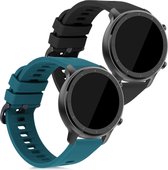 kwmobile 2x armband voor Huami Amazfit GTR (42mm) - Bandjes voor fitnesstracker in zwart / petrol