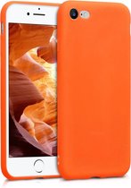 kwmobile telefoonhoesje voor Apple iPhone SE (2022) / iPhone SE (2020) / iPhone 8 / iPhone 7 - Hoesje voor smartphone - Back cover in neon oranje