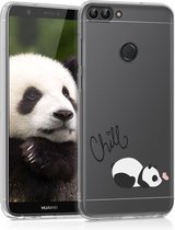 kwmobile telefoonhoesje voor Huawei Enjoy 7S / P Smart (2017) - Hoesje voor smartphone in zwart / wit / transparant - Panda en Vlinder design