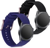 kwmobile 2x armband voor Samsung Galaxy Watch 3 (41mm) - Bandjes voor fitnesstracker in zwart / donkerblauw