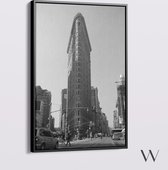 New York Flatiron Building - Foto Prent Canvas Schilderijen (Wanddecoratie woonkamer / slaapkamer) -