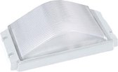 LED Tuinverlichting - Buitenlamp - Ovalas - Wand - Aluminium Mat Wit - E27 - Rechthoek