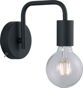 LED Wandlamp - Wandverlichting - Nitron Dolla - E27 Fitting - Rond - Mat Zwart - Aluminium