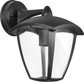 LED Tuinverlichting - Buitenlamp Nostalgisch - Igan Nuosta Down - E27 Fitting - Mat Zwart - Aluminium