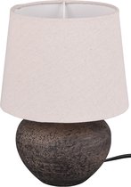 LED Tafellamp - Nitron Leau - E14 Fitting - Rond - Mat Bruin - Keramiek