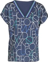 Cassis - Female - T-shirt met letterprint  - Marineblauw