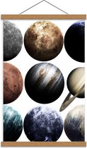 Schoolplaat – Verschillende Planeten - 40x60cm Foto op Textielposter (Wanddecoratie op Schoolplaat)