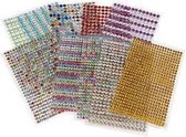 Stick-on strasstenen, d: 4-6 mm, vel 16x9,5 cm, diverse kleuren, 10vellen