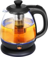 Waterkoker - Igia Abely - LED Verlichting - Theefilter - 1 Liter - 2200 Watt - RVS/Glas - Zwart