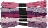 Borduurgaren, dikte 1 mm, paars harmonie, 6bollen
