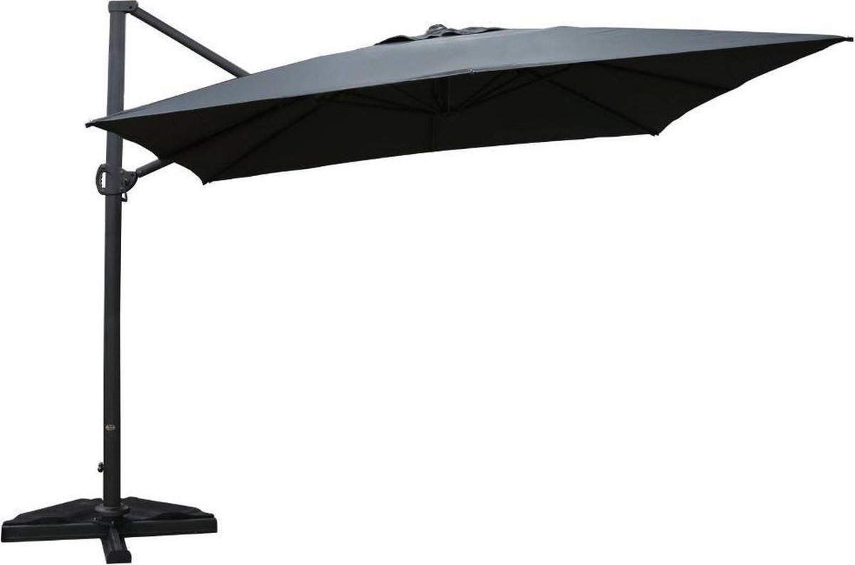 SORARA Roma Deluxe Zweefparasol met Easywind Systeem - Grijs - 300 x 300 cm  -... | bol.com