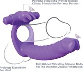 Silicone Double Penetrator Rabbit - Purple - Cock Rings