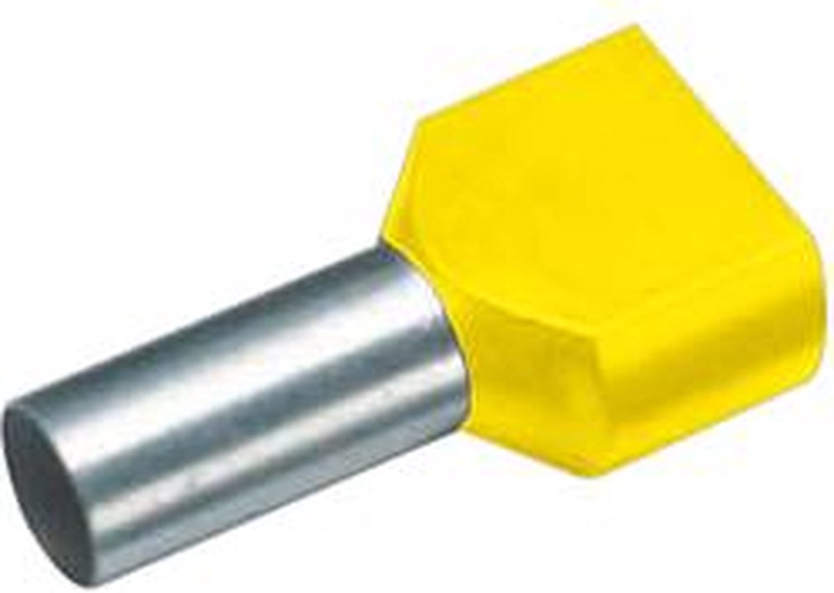 Cimco 187736 Dubbele adereindhulzen 1 mm² Deels geïsoleerd Geel 100 stuk(s)