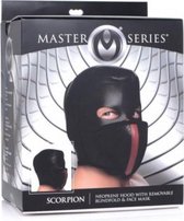 Scorpion Hood Met Afneembare Blinddoek En Mondmasker - Zwart - BDSM - Bondage - BDSM - Maskers