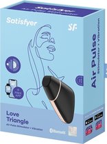 Love Triangle Air Pulse Stimulator + Vibration - Black - Luxury Vibrators - Clitoral Stimulators