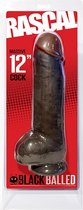 Black Balled 12" Dildo - 30,5 cm - Brown - Silicone Dildos