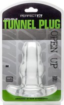 Double Tunnel Plug  - Medium - Transparent - Butt Plugs & Anal Dildos