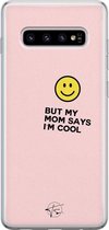 Samsung Galaxy S10 siliconen hoesje - I'm cool quote - Soft Case Telefoonhoesje - Roze - Tekst