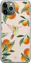 Hoesje geschikt voor iPhone 11 Pro Max - Tropical fruit - Soft Case - TPU - Natuur - Oranje - ELLECHIQ
