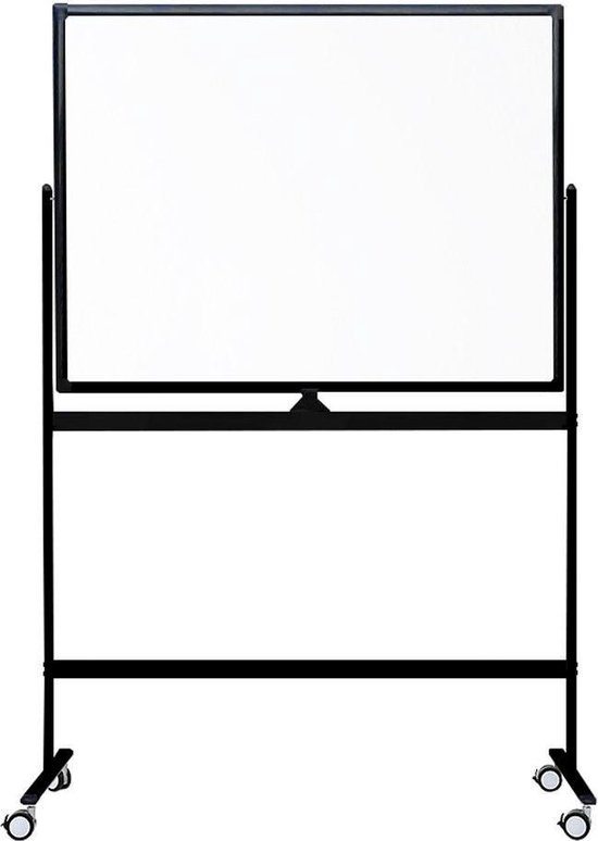 Verrijdbaar whiteboard - Dubbelzijdig en magnetisch - 100x150 cm - Zwart