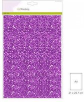 CraftEmotions glitterkarton 5 vel paars +/- 29x21cm 220gr