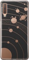 Samsung Galaxy A7 2018 siliconen hoesje - Universe space - Soft Case Telefoonhoesje - Transparant - Print