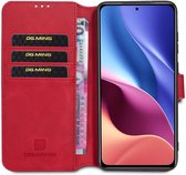 DG Ming Xiaomi Poco F3 / Mi 11i Hoesje Retro Wallet Book Case Rood