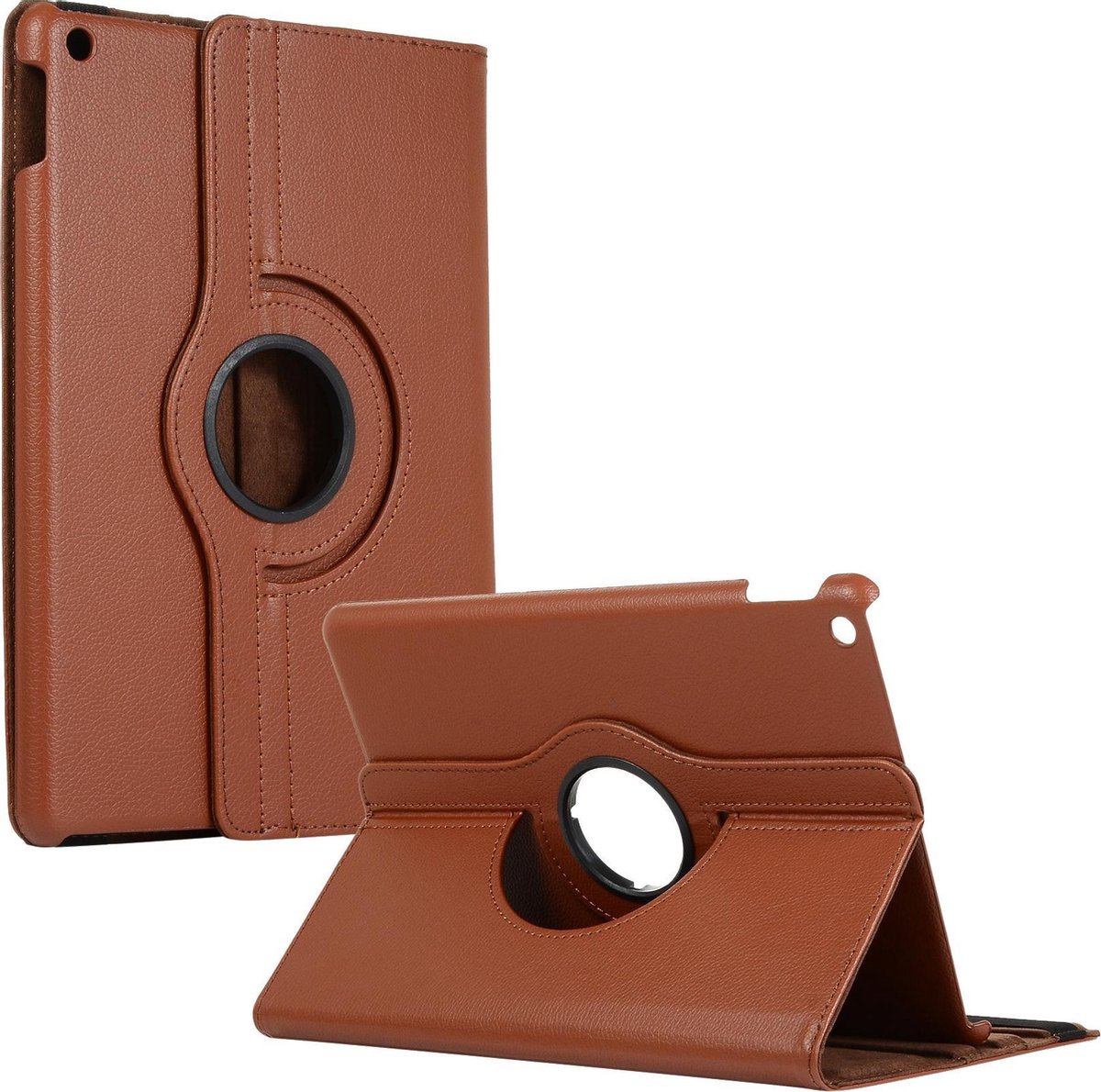 Hoes - Geschikt voor Apple iPad 7 (2019) - 10.2 inch - 7e Generatie - 360 Graden Draaibare Hard Cover Case - Tablet Hoesje Draaibaar - Bruin
