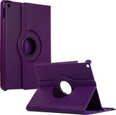 Hoes Geschikt voor iPad 10.2 2019/2020 Hoes 360 Draaibaar Hoesje Case - Hoesje Geschikt voor iPad 7/8 Hoes Cover - Paars