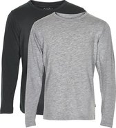 Minymo Longsleeve Jongens Katoen Grijs/zwart 2-delig Maat 140