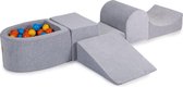 Foam Speelset met ballenbak Grijs incl 100 Ballen: Oranje, Geel, Blauw