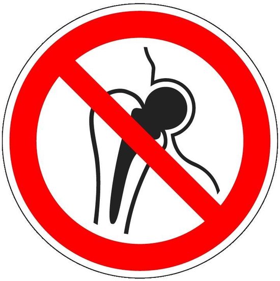 Panneau d'interdiction d'implants métalliques - Plastique - P014 150mm