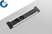 Filex - Power Desk Insert - 2x 230V + 2x USB Charger + 1x keystone - 50Cm eGST® - Zwart/Alu