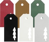 Cadeaulabels. kerstboom. afm 5x10 cm. Inhoud kan variëren . 300 gr. 6x15 stuk/ 1 doos