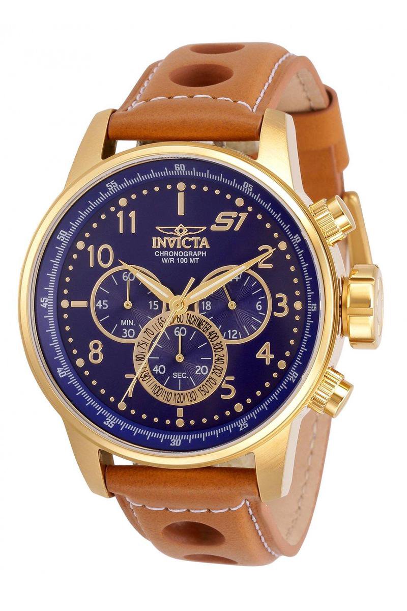 Invicta S1 Rally 30917 Heren Horloge - Waterdicht - Analoog - Quartz Uurwerk - Roestvrij Staal met blauwe Wijzerplaat - 46mm