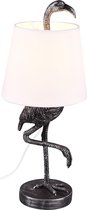 LED Tafellamp - Tafelverlichting - Torna Lilo - E14 Fitting - Rond - Mat Zilver - Polystone