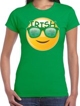 Irish emoticon / St. Patricks day t-shirt / kostuum groen dames 2XL