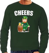 St. Patricks day sweater / trui groen voor heren - Cheers - Ierse feest kleding / kostuum/ outfit M